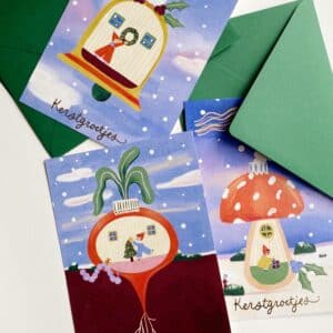 Kerstkaarten • kerstgroetjes • 6st.